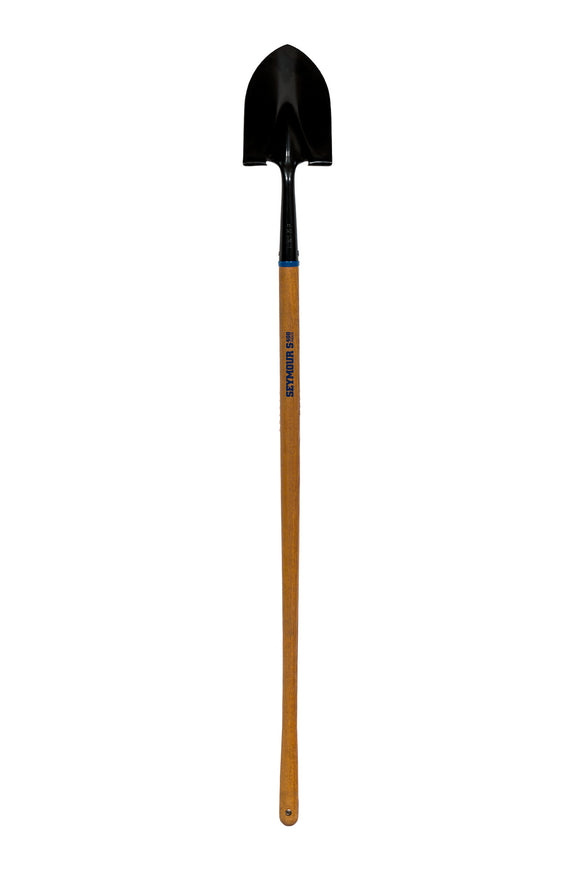 Seymour Floral Round Point Shovel, Tempered Steel, Forward Turned Step, 44" Hardwood Handle