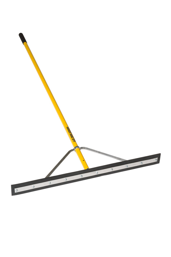 Midwest Rake Squeegee, 36" Double -Edge Neoprene, Wrap-Around Bracing, 66" Yellow Powder- Coated Aluminum, Cushion Grip