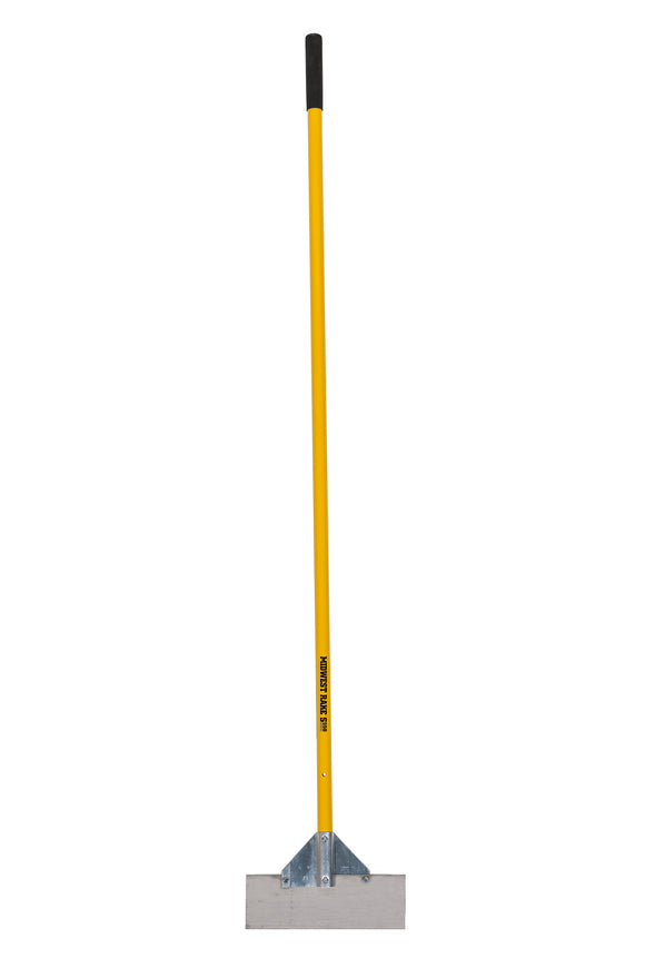 Midwest Rake Scraper, 12" Stainless Steel, Gusset Bracing, 66" Powder-Coated Aluminum, Cushion Grip