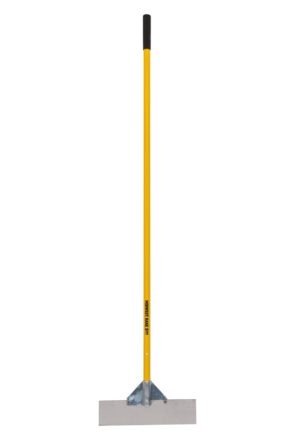 Midwest Rake Scraper, 16" Stainless Steel, Gusset Bracing, 66" Powder-Coated Aluminum, Cushion Grip