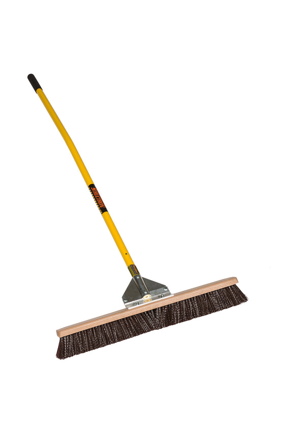 Structron General Purpose Broom, 24" Heavy-Duty Bristles, Gusset Bracing, 60" Ergonomic Powder- Coated Aluminum, Cushion Grip