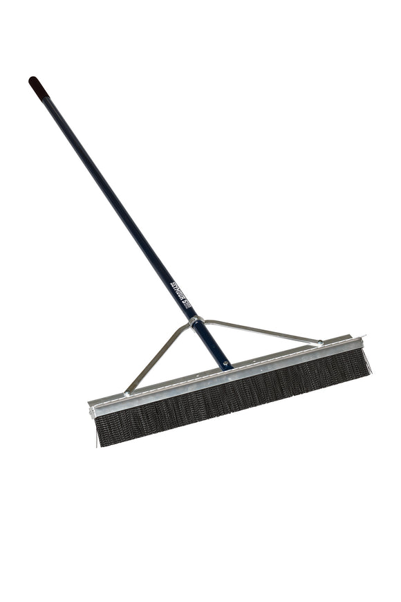 Seymour Double PlayScarifier Broom, 28" Head Two Rows of 3" Bristles, Wrap-Around Bracing, 66" Powder-Coated Aluminum, Cushion Grip