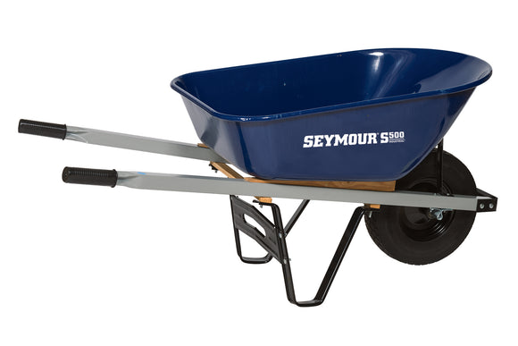 Seymour 6 Cu. Ft., Front Tray & Cross Braces, Steel, 15" Flat Free with Ball Bearings