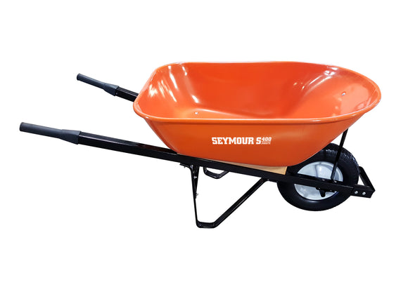Seymour 6 Cu. Ft., Front Tray & Cross Braces, Steel, 16" Flat-Free Knobby Rubber Tire