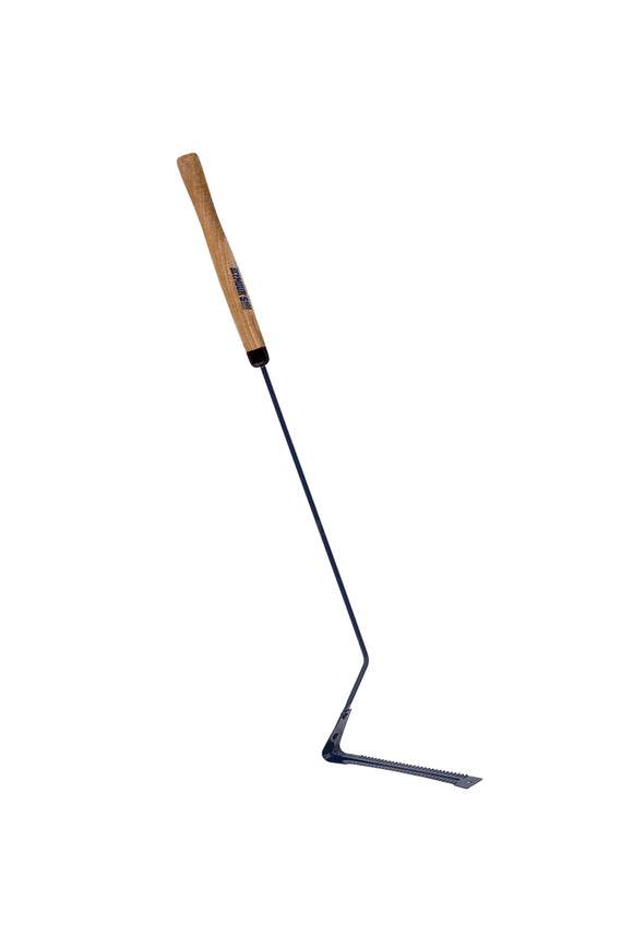 Seymour Grass Whip, Serrated Edges, Riveted to Steel Shaft, 12" Precision Lathe Turned Hardwood Handle