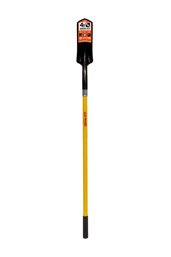 Kenyon Clean Out Shovel, 14 Gauge, 4" / Forward Turned Step, Fiberglass Insert & PermaGrip™, 48" Professional Grade Fiberglass, Cushion Grip