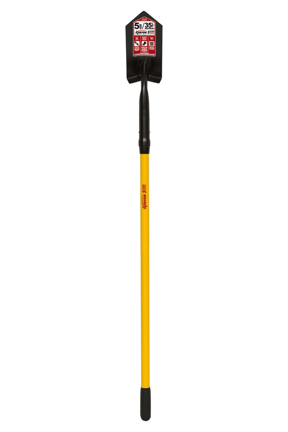Kenyon Trenching Shovel, 11 Gauge General Purpose Trench Cleaning & Digging Shovel, 35° 5" / Forward Turned Boot Saver™, Fiberglass Insert & Solid Steel Rivet, 48" Professional Grade Fiberglass, Cushion Grip