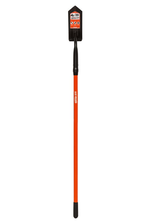 Kenyon Trenching Shovel, 11 Gauge General Purpose Trench Cleaning & Digging Shovel, 35° 4" / Forward Turned Boot Saver™, Fiberglass Insert & Solid Steel Rivet, 53" Extended Professional Grade Fiberglass, Cushion Grip