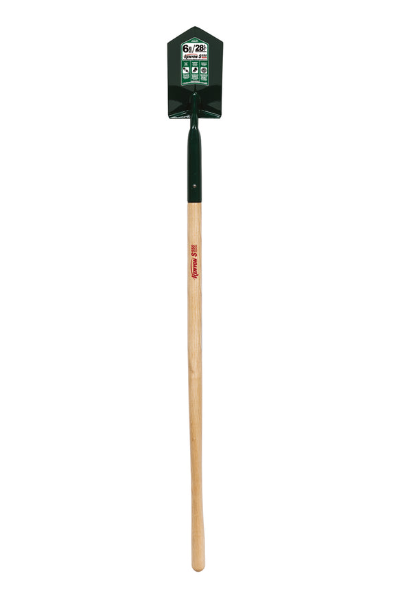 Kenyon Trenching Shovel, 14 Gauge Trench Digging Shovel, 28° 6" / Blade Forward Turned Boot Saver™, Solid Steel Rivet, 48" Precision Lathe Turned American Ash Handle