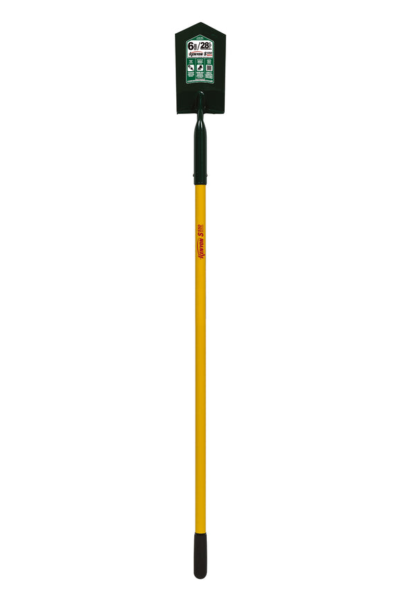 Kenyon Trenching Shovel, 14 Gauge Trench Digging Shovel, 28° 6" / Blade Forward Turned Boot Saver™, Fiberglass Insert & Solid Steel Rivet, 48" Professional Grade Fiberglass, Cushion Grip