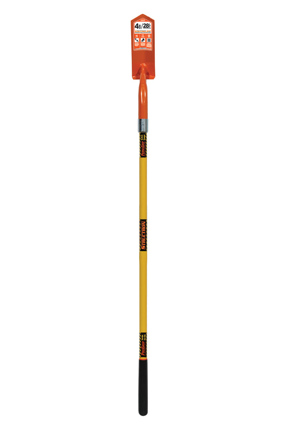 Structron Trenching Shovel, 14 Gauge Trench Digging Shovel, 28° 4" / Forward Turned Boot Saver™, Fiberglass Core & Solid Steel Rivet, 53" Premium Fiberglass, ProGrip™