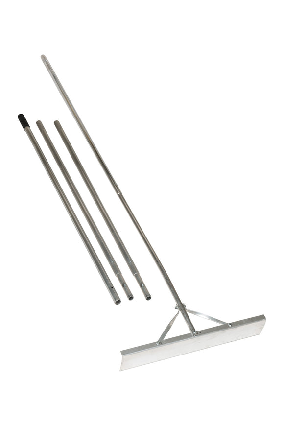 Seymour Roof Rake, 24" Aluminum Blade, “Push-Pull” Bracing, 16' 4-Section Aluminum, Cushion Grip