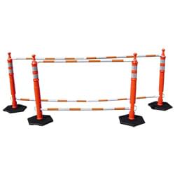 5.5' - 10.5' Orange and White Cone Bars (#150610A-CBOW) with 4x Grabber-Tube II's.